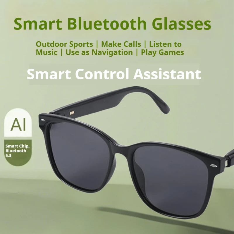 

Bluetooth Smart AI Glasses Voice Assistant AI Image Recognition Unisex Glasses Sunglasses with RealTime translation