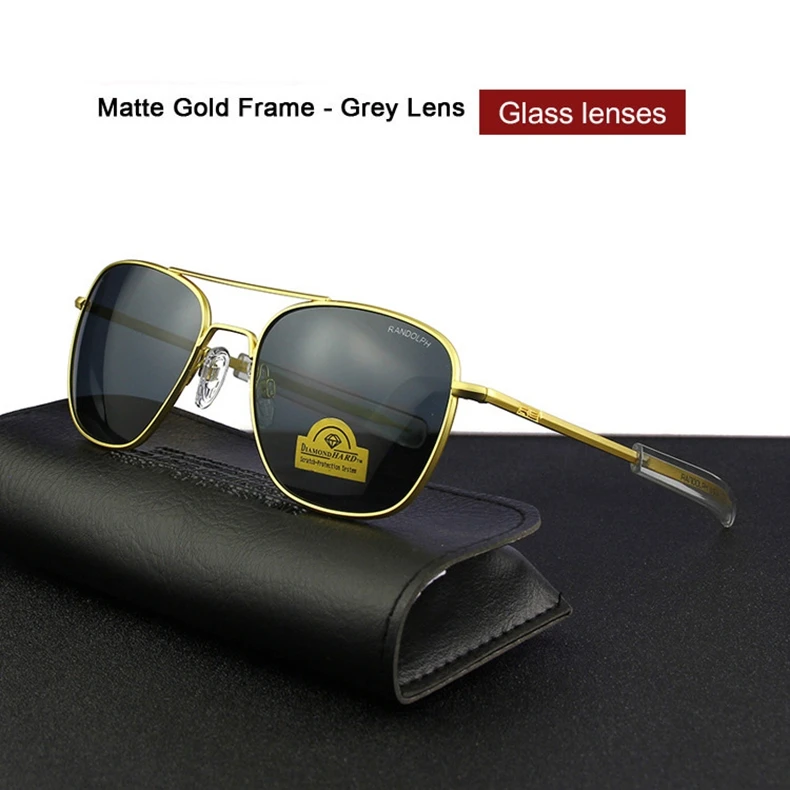 RE Sonnenbrille Mann USA Armee Militär Luftfahrt Pilot Sonnenbrille Glaslinse Frau Luxusmarke Retro Titan Rahmen Hohe Qualität – Detail 14