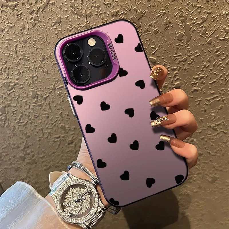 Polka Dot Heart Phone Case For IPhone 16 15 14 13 12 11 Pro Max X XR XS 7 8 Plus Mini SE 2020 2022 Mobile Case
