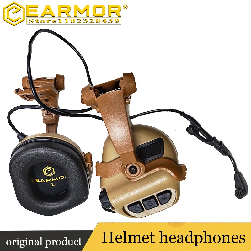 

EARMOR M32X Military Helmet Headphones Electronic Shooting Earmuffs Equipped with ARC Helmet Rail Adapter