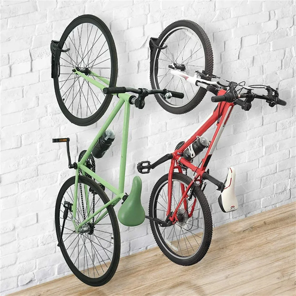 1Pcs Bike Stand Wall Mount Bicycle Holder Mountain Bike Rack Stands Storage Hanger Hook Mounted Rack Stand Steel Black image 2