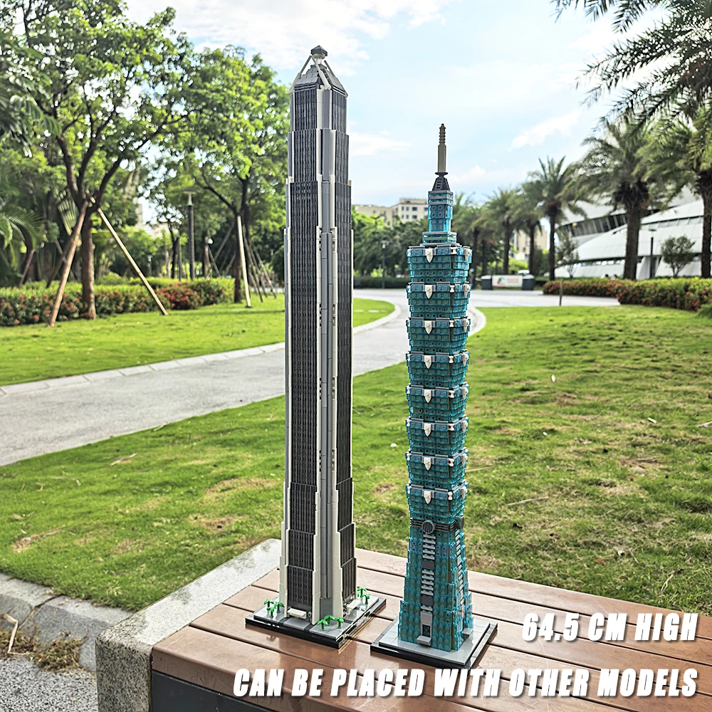 Taipei 101 City Landmark Architecture Building Blocks Bricks Model MOC Assemble Toy Tabletop Decor Collectible Memory Gift view 3