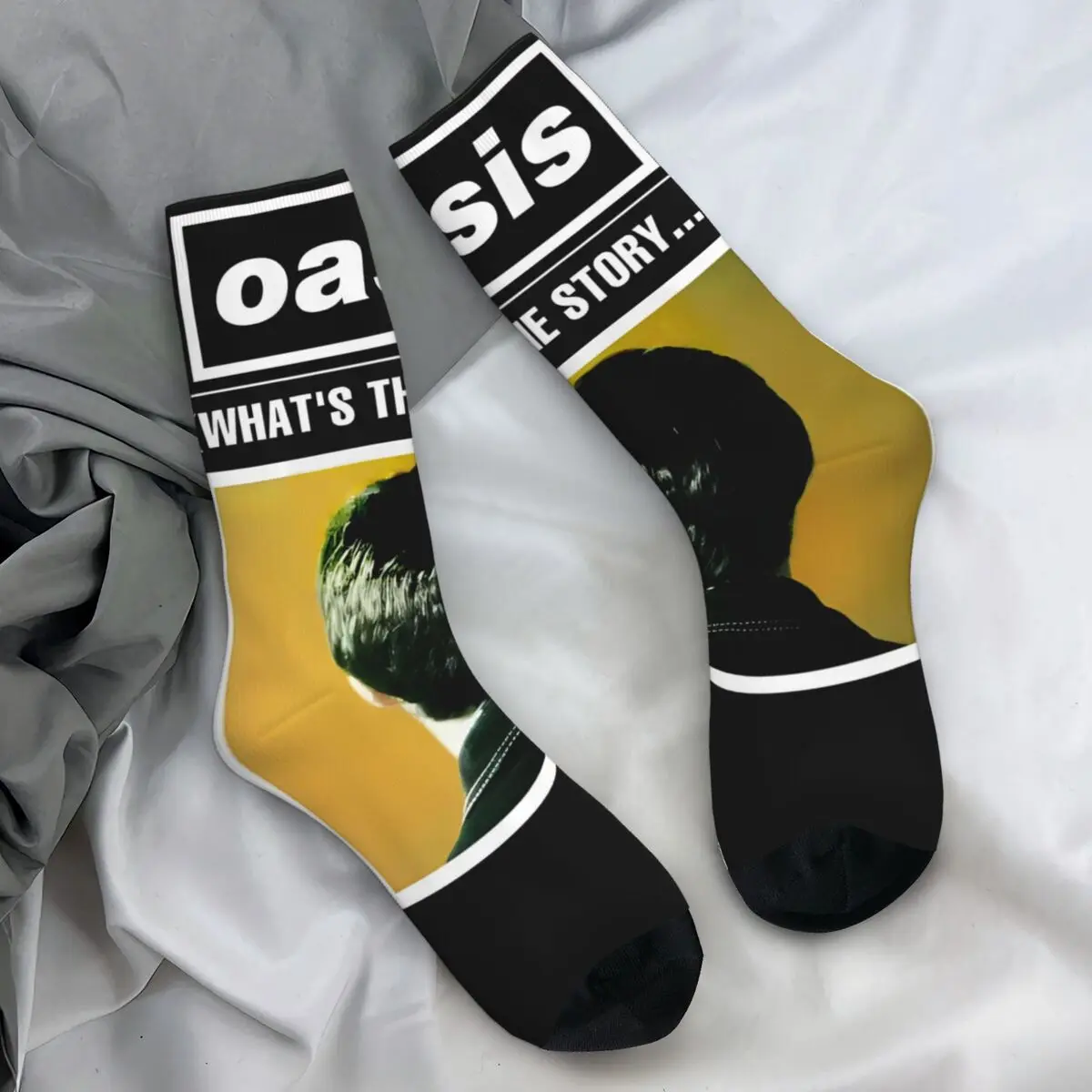 

O-Oasis Rock Band Socks British Music Albums Casual Stockings Autumn Anti Skid Unisex Men Socks Quality Design Skateboard Socks