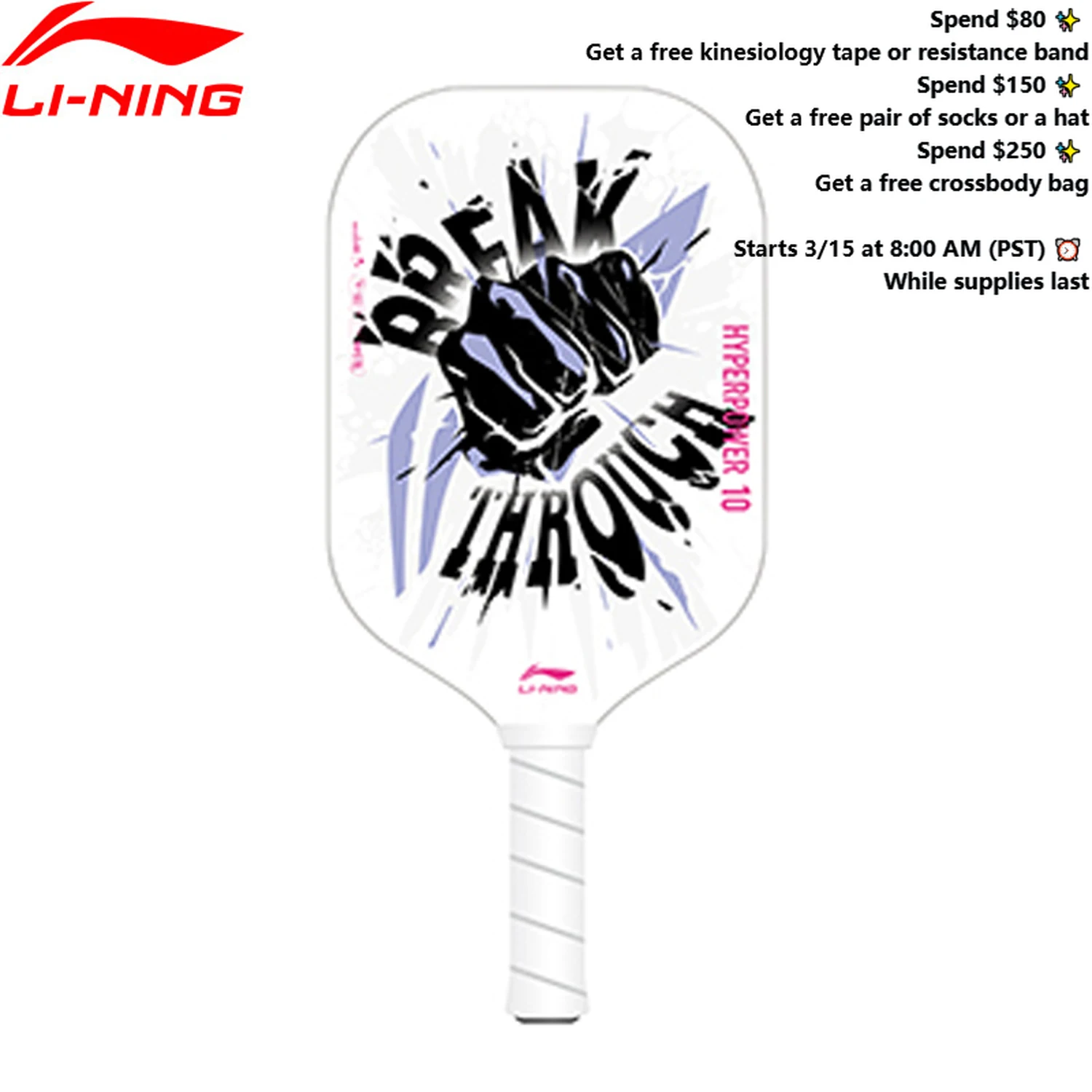 

Li-Ning Unisex HYPERPOWER 10 Pickleball Paddles LiNing Men Women Pickleball Rackets ACPV069