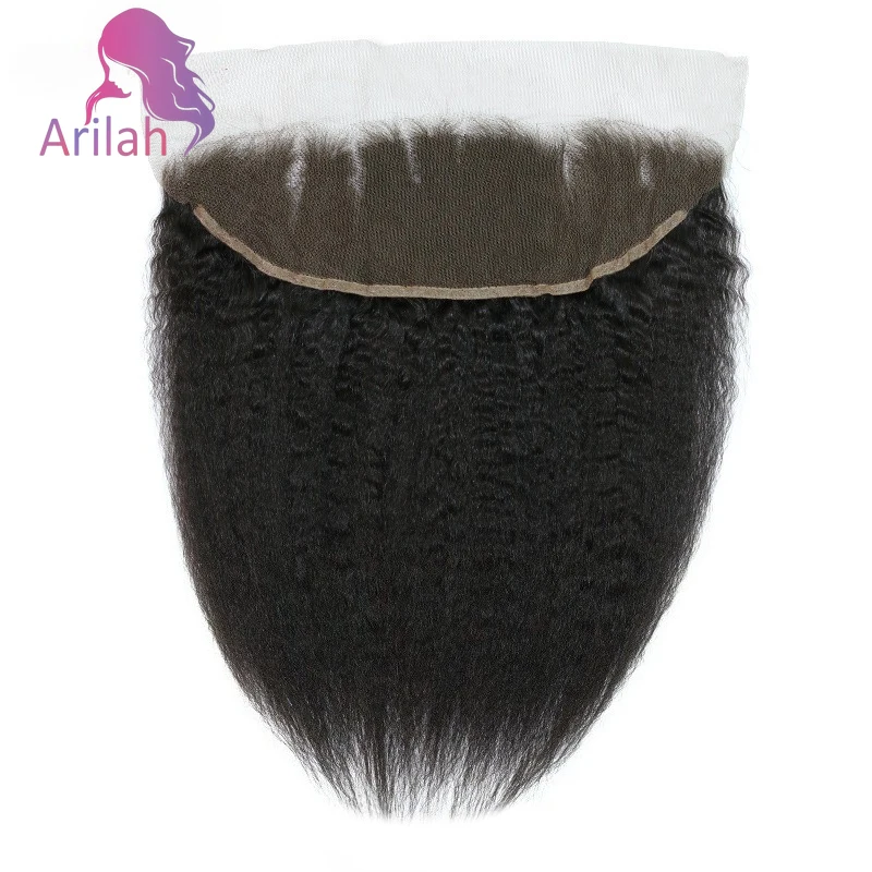 Cabello humano liso rizado, 13x4, encaje Frontal prearrancado, 150% de densidad, extremo completo, Color Natural, cabello virgen brasileño de 10-20 pulgadas