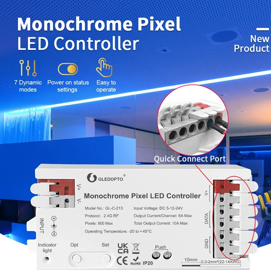 5 ESP32 WLED Controller with Microphone Sound Reactive Music Sync 5-24V WLED Remote PWM Control WS2811/12/13/15 Works with Alexa