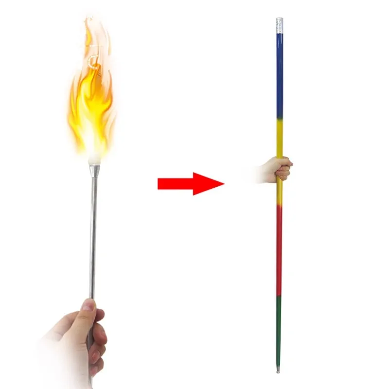 Magic Props Stage New Version of The Torch Change Stick with Ignition Oil Protection Device Multi-color Optional High Quality