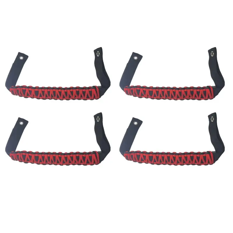 Durable-Aluminum Adjustment Buckles Included- Roll Bar Grab Handles(4 Pack), For Ford Bronco 2021-2025+ 2/4 Door, Paracord Grip