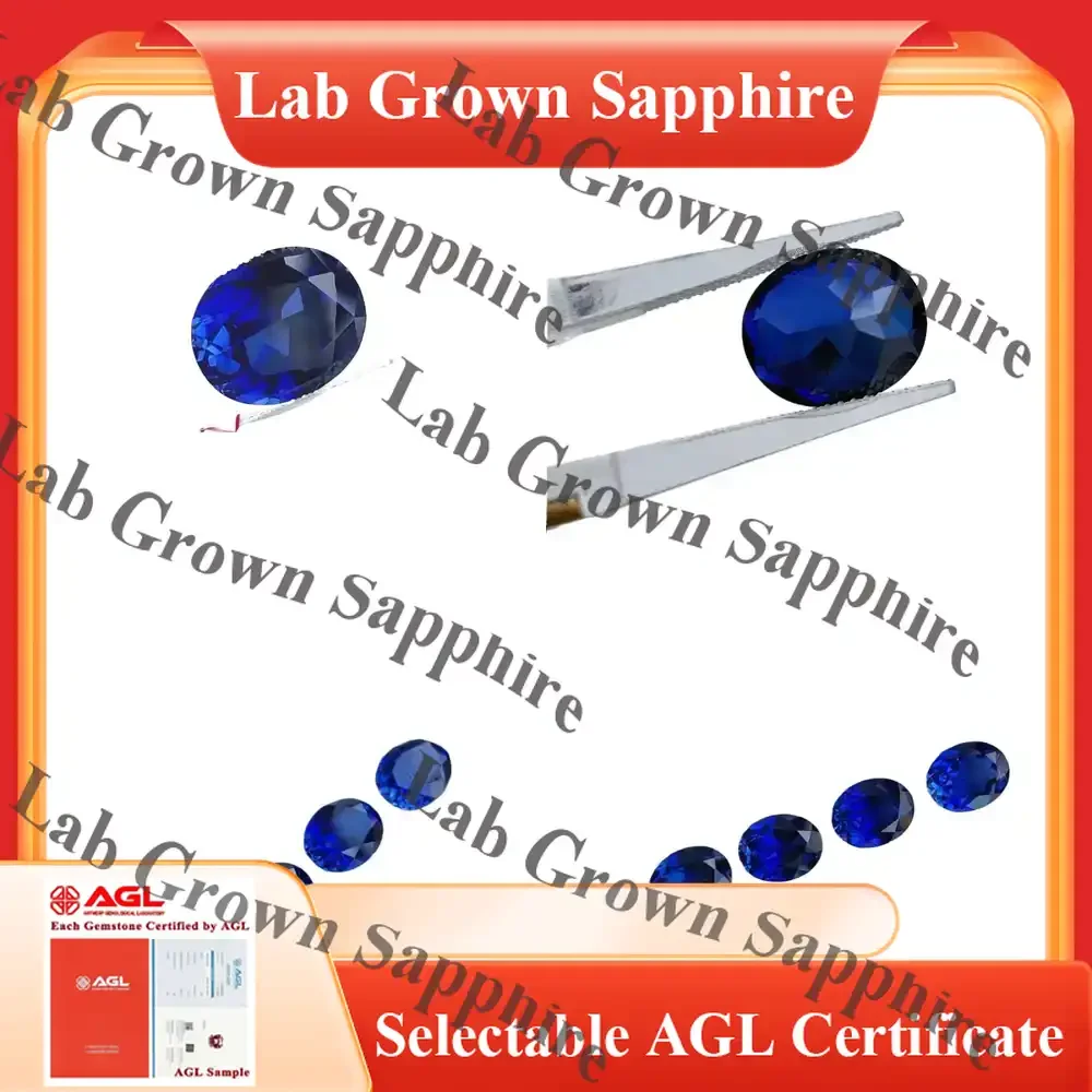 

Lab Grown Sapphire for Jewelry Making Oval Cut Royal Blue Synthetic Sapphire for DIY Craft Lab Created Sapphire Stones for