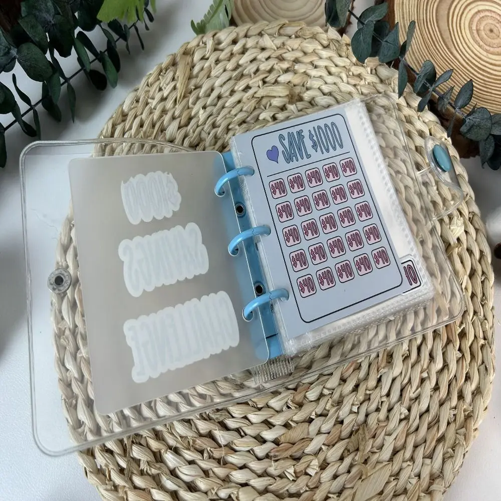 Waterproof $1000 Money Savings Challenge Binder Button Closure Mini Budget Binder Mini Budget Binder Notebook Portable PVC