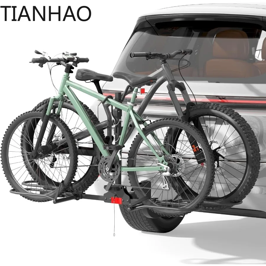 Hitch Bike Rack Wobble Free Smart Tilting Folding Bicycle Car Racks for Standard and Fat Tire Ebike 2-Bike 200 lbs Capacity Com