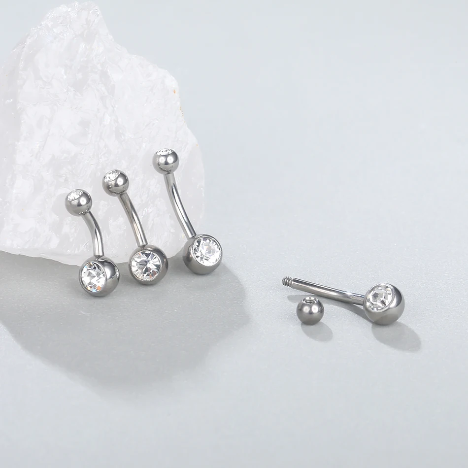 1PC 14G Titanium Navel Piercings Belly Button Rings CZ Crystal Piercing Ombligo Navel Earring Piercings Sexy Body Jewelry Women
