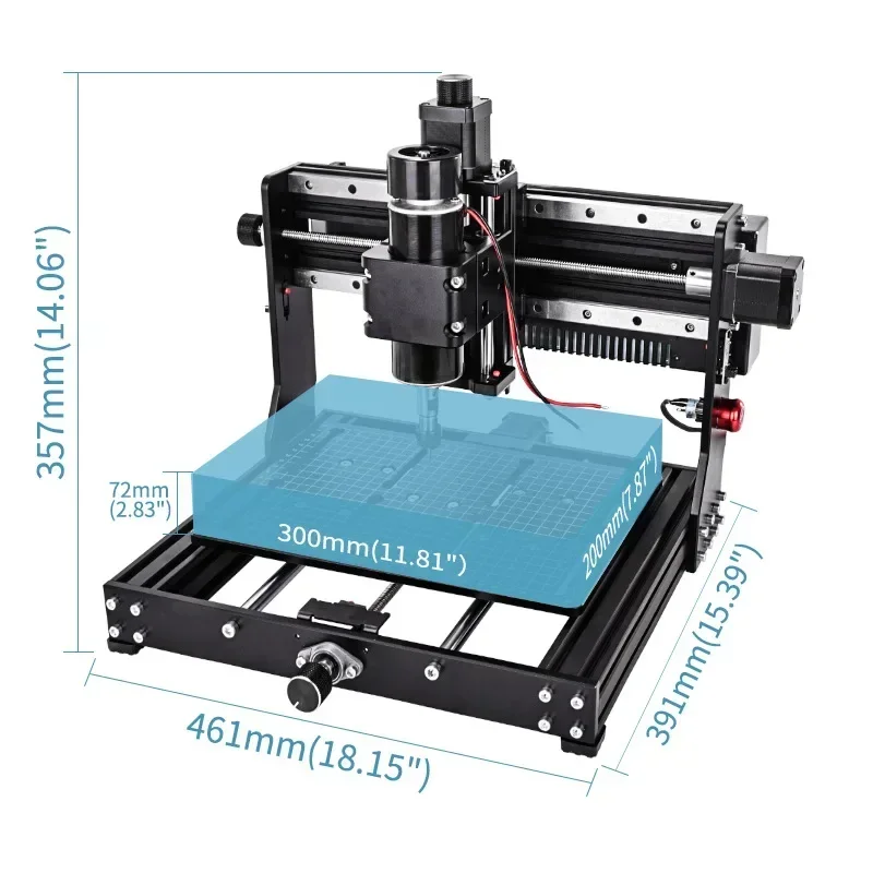 CNC 3020 Plus Max Engraving Machine, 500W Spindle Wood Router For Metal Acrylic, Milling Cutting Machine 40w Laser Engraver