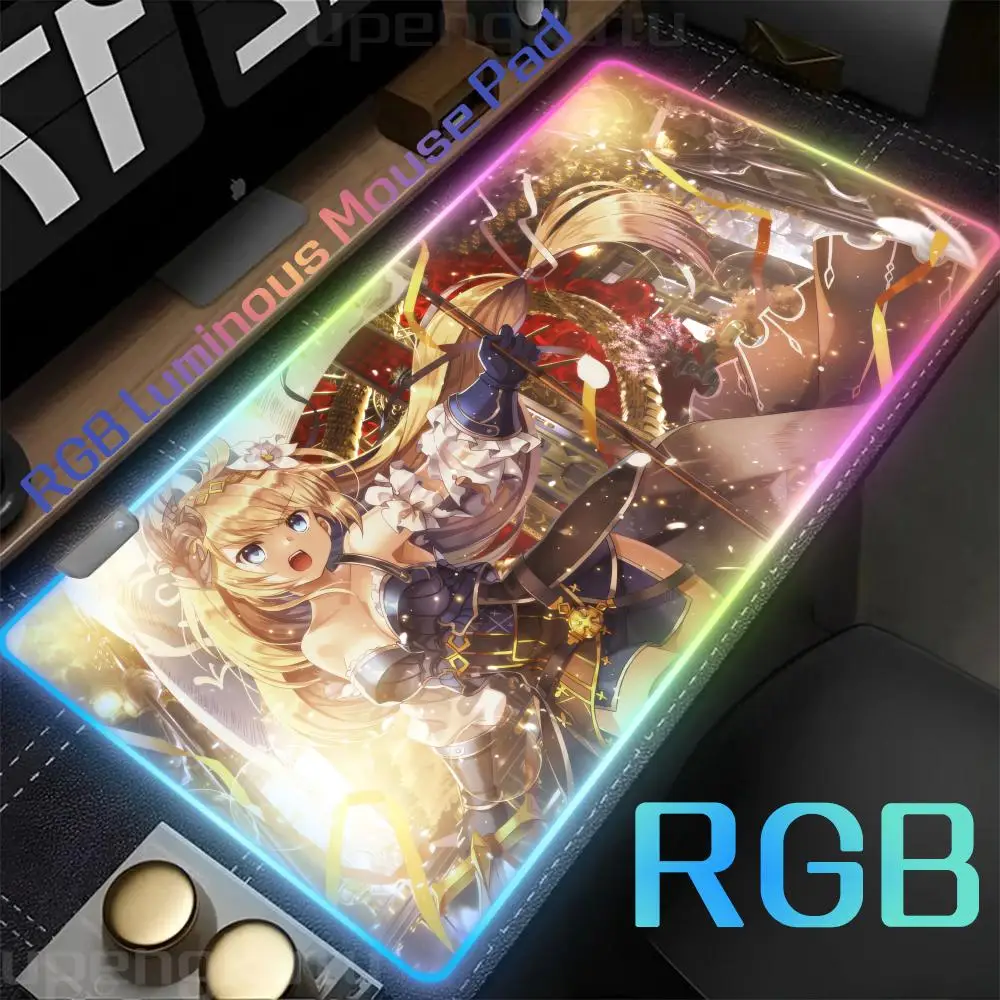 Mouse Pad RGB Gamer keyboard Non-Slip Rubber pk control Edge Cute Stuff locking mouse High-end E-sports G-granblue FantasyS