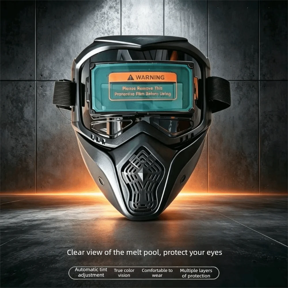 Face Protector Auto Darkening Welding Helmet Detachable Impact Resistant Welder Mask Head-mounted Large View Welding Face Shield