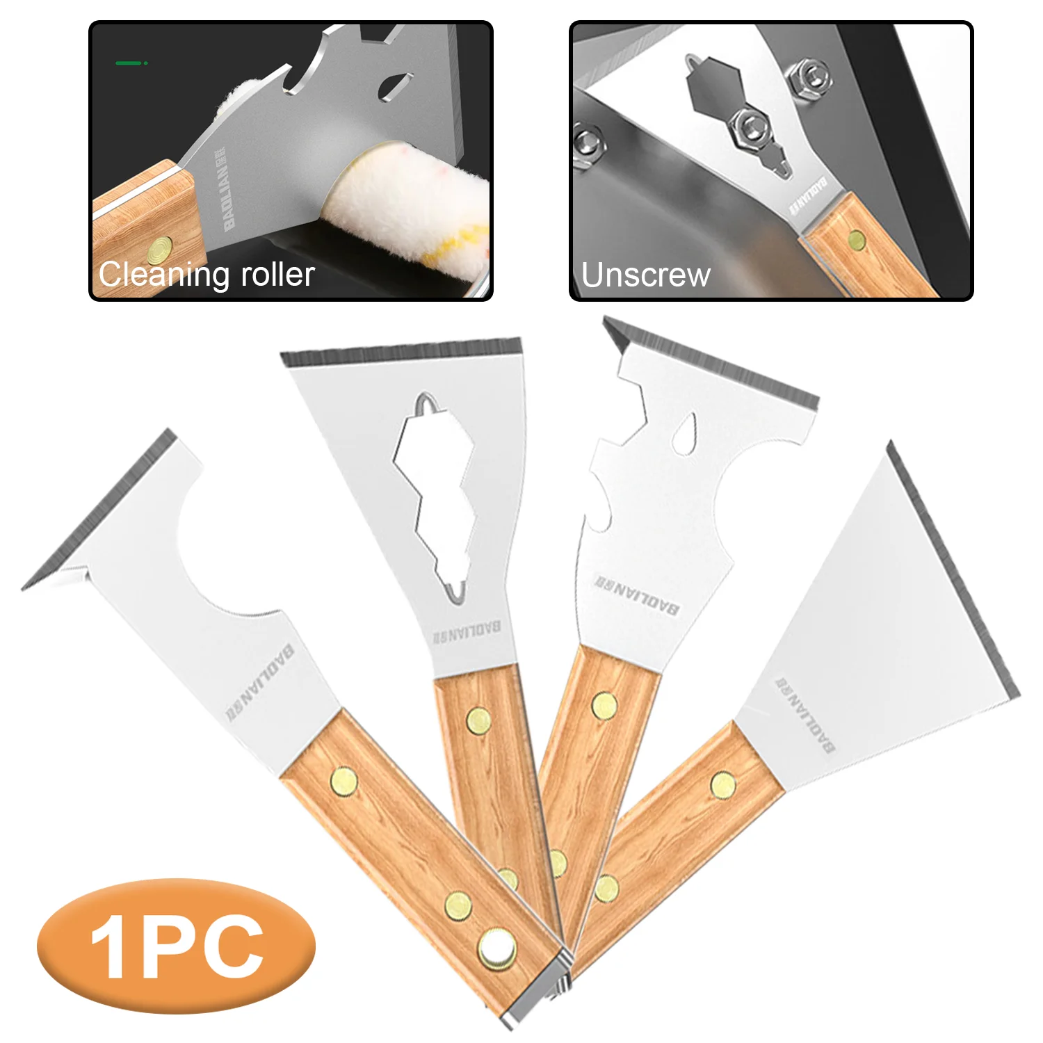 1PC Japanese Style Dust Scraper Putty Knife Multifunctional Solid Wood Putty Spatula Wall Cleaning Decoration Scraper Paint Tool