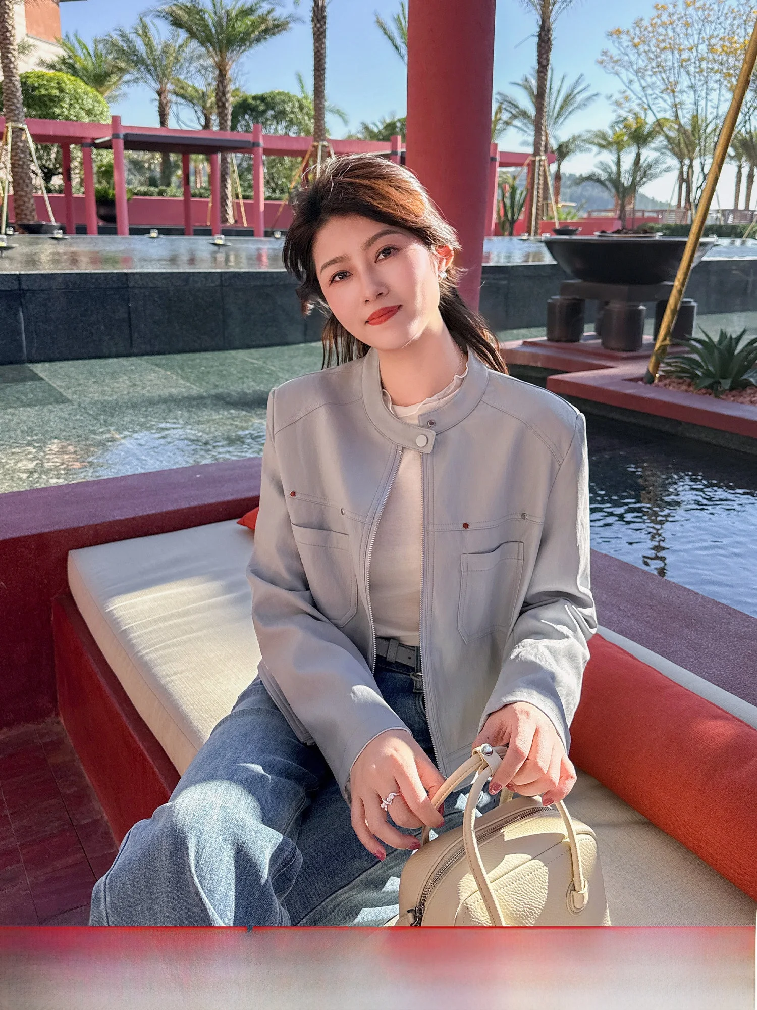 

Classic Biker Jaet Pu Leather Stand Collar ort Outerwear Women's Zilulu Faionable Cool Sweet Versatile Motorcycle Jaet