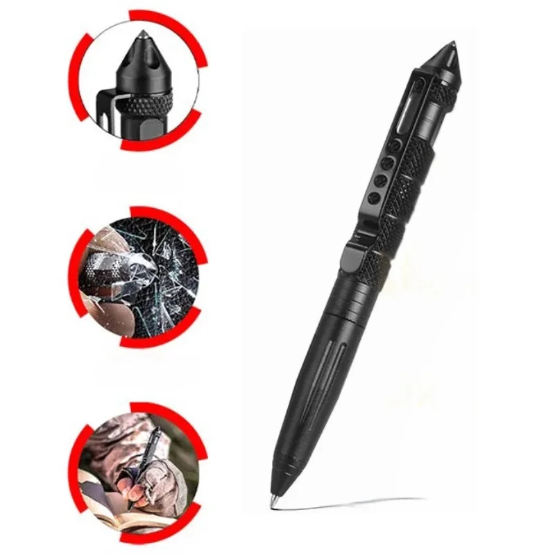 Military Tactical Pen Multifunction Tactical Pen Aluminum Alloy Outdoor Rescue Escape Survival Tools Emergency Glass Breaker Pen