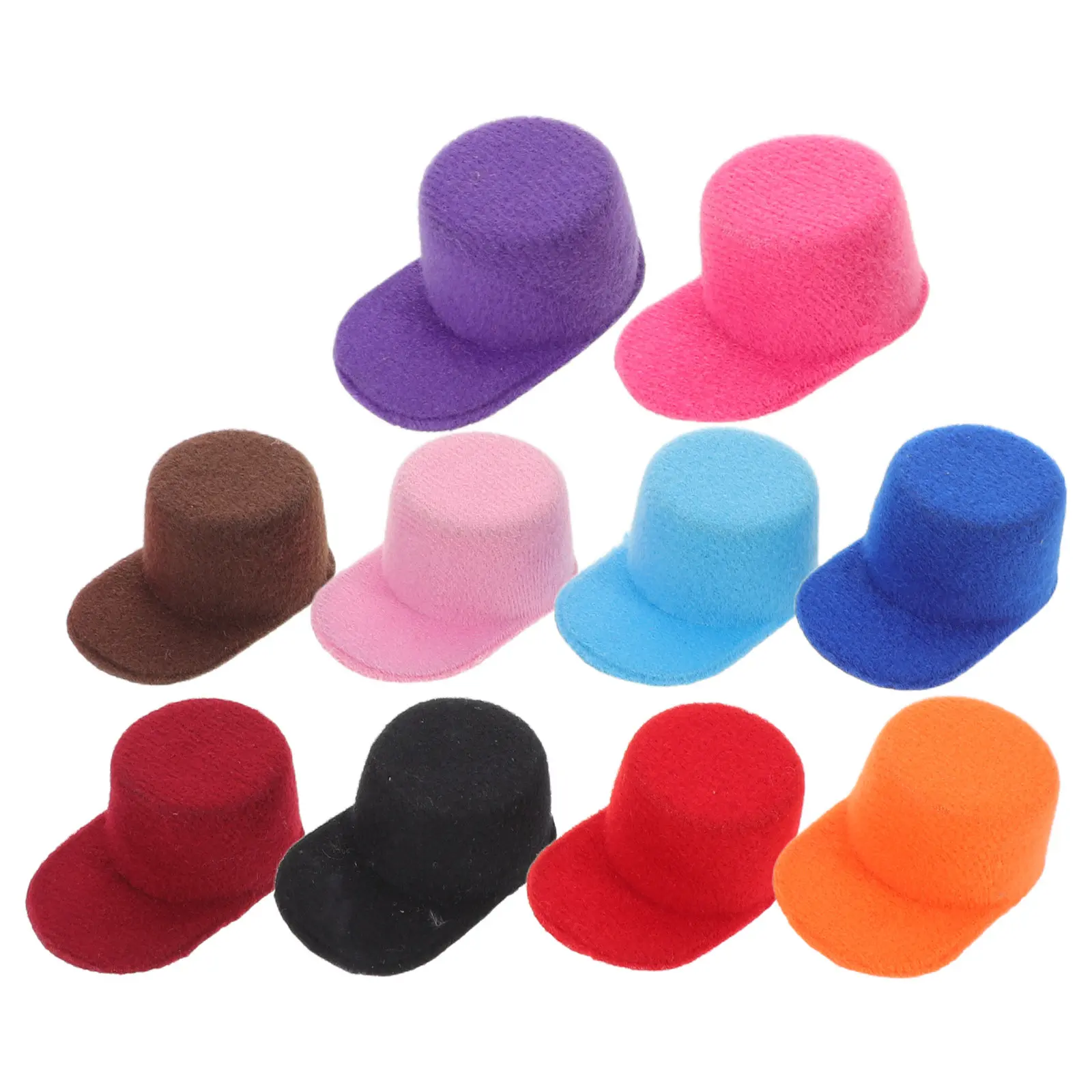 

10Pcs Mini Baseball Caps Small Size Soft Peaked Hats Miniature Craft Accessories Photo Props Dollhouse Party Decorations