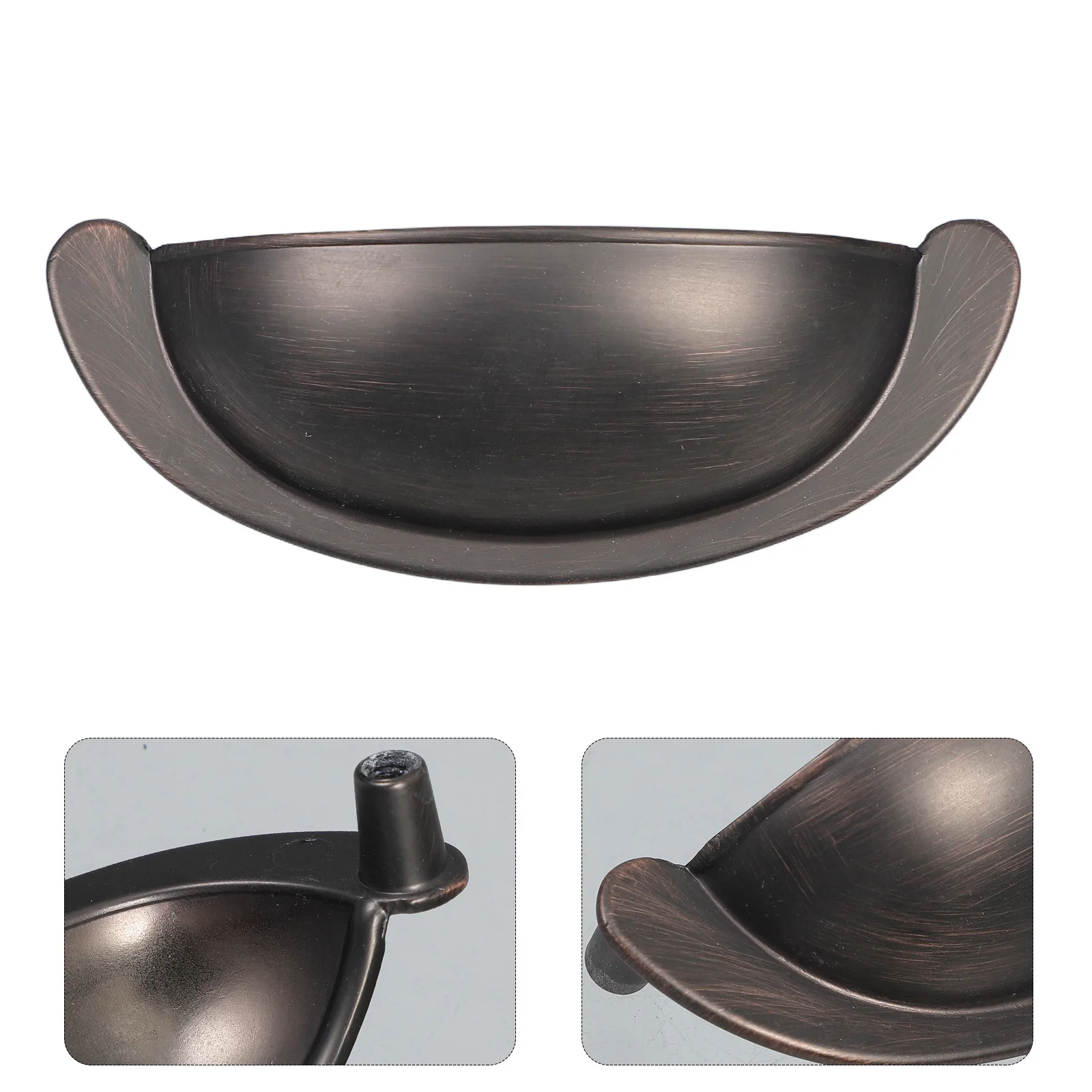 

Semi-Round Drawer Handles Black Cabinet Knobs Durable Modern Cup Pulls For Kitchen Dresser Cabinet Hardware Set