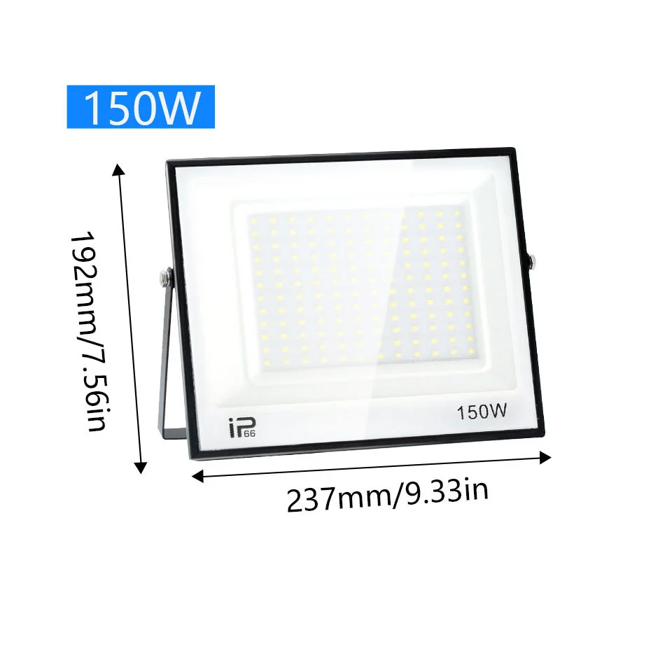 NONE 200 W LED-Flutlicht, 20 W, 30 W, 50 W, 70 W, 100 W, 150 W, 300 W, hohe Helligkeit, IP66, wasserdichte Außenbeleuchtung, LED-Strahler, Gartenfluter 6