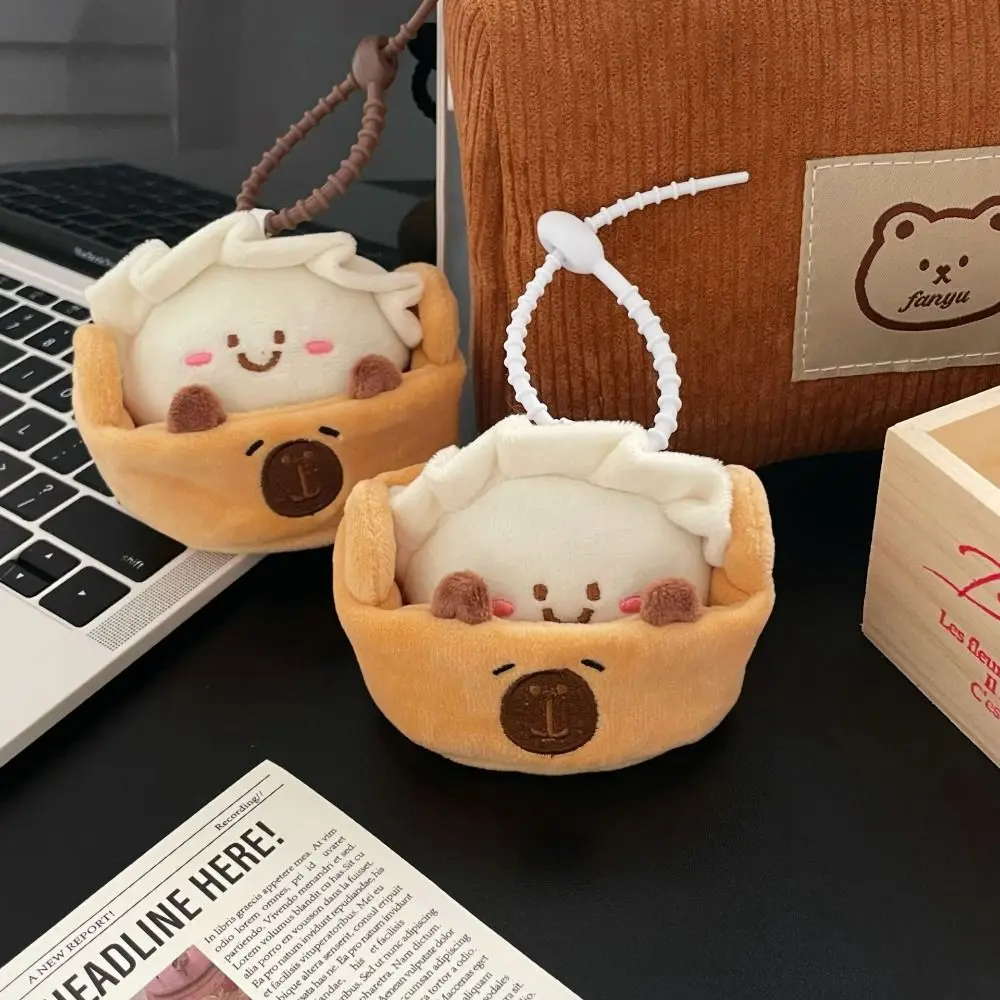 Nouveau Porte-clés Capybara en peluche en forme de boulette, pendentif de sac à dos de dessin animé, Mini jouet moelleux, bricolage