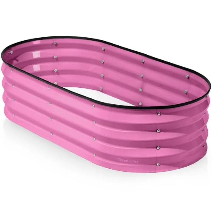 

Розовая оцинкованная приподнятая грядка для сада 4×2×1 фут, большой металлический ящик-клумба для выращивания овощей и цветов