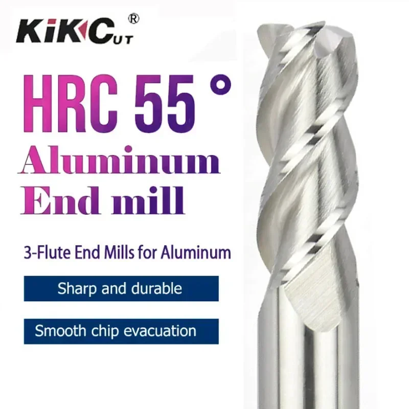 Carbide Aluminum End Mill Set Round Radius R Angle 3 Flute HRC55° Tungsten Steel Milling Cutter CNC Cutting Tools