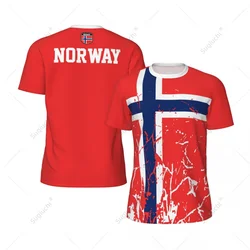 Exclusive design Norway Flag Grain 3D Printed Men For Running Bike Soccer Tennis Fitness Sports tshirt Mesh Fans Short T-shirt