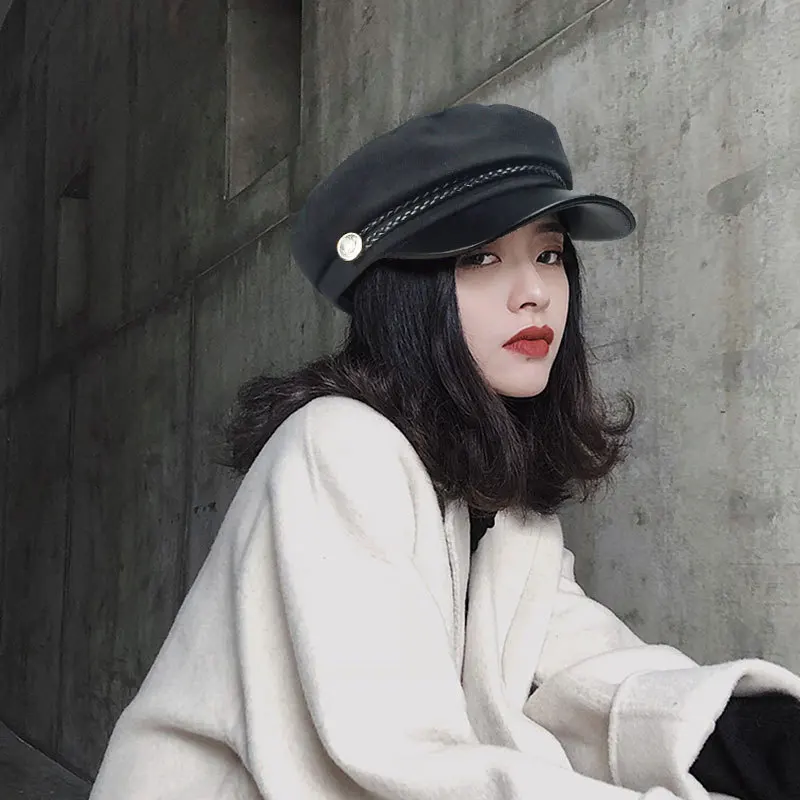 Vintage Beret Newsboy Hat Adjustable Autumn Winter Hat Beret Octagonal Cap Soft Woolen Beret For Women Berets Painter Cap