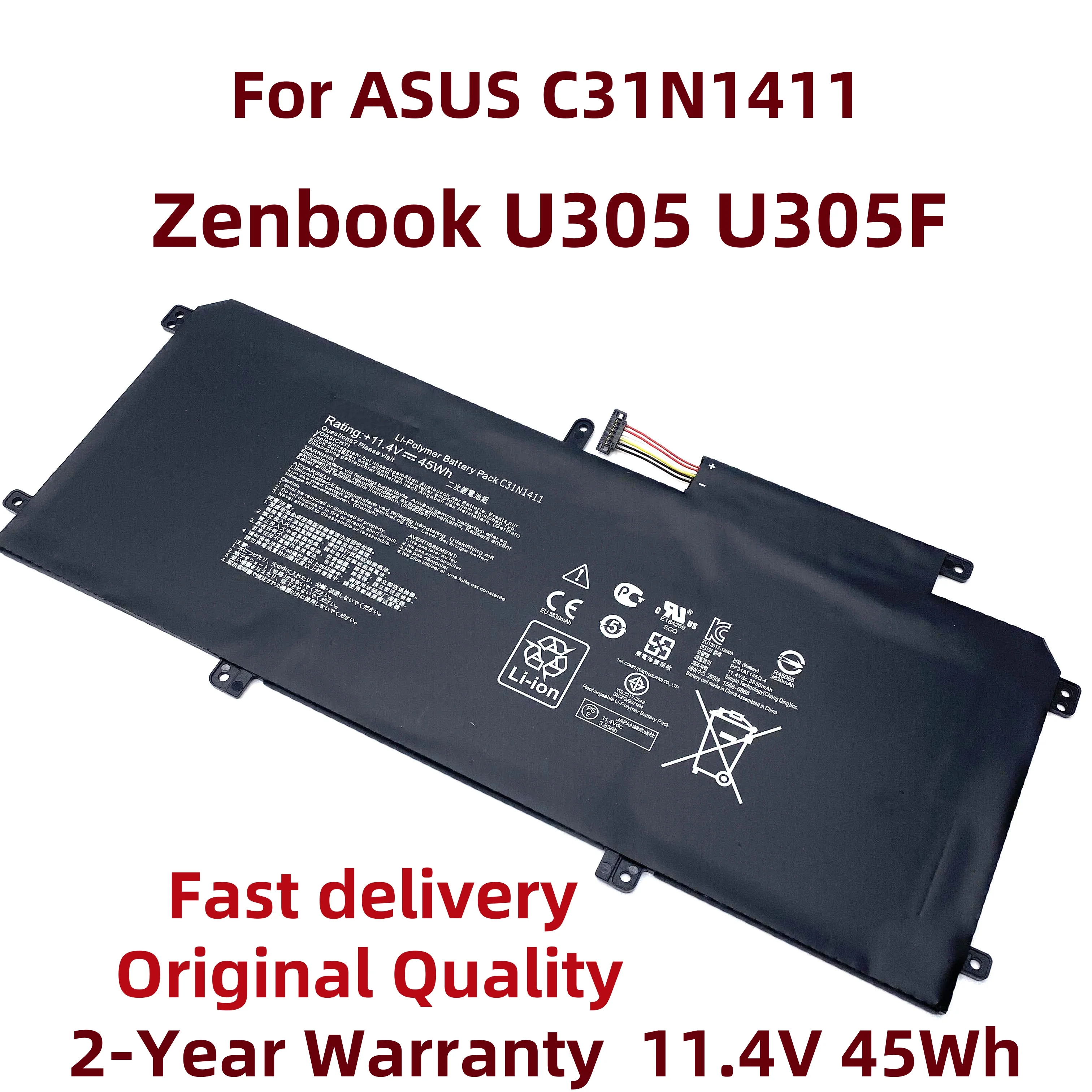 New C31N1411 11.4V 3830Mah Laptop Battery For ASUS Zenbook U305 U305F U305FA U305CA UX305 UX305CA UX305F UX305FA 0B200-01180000