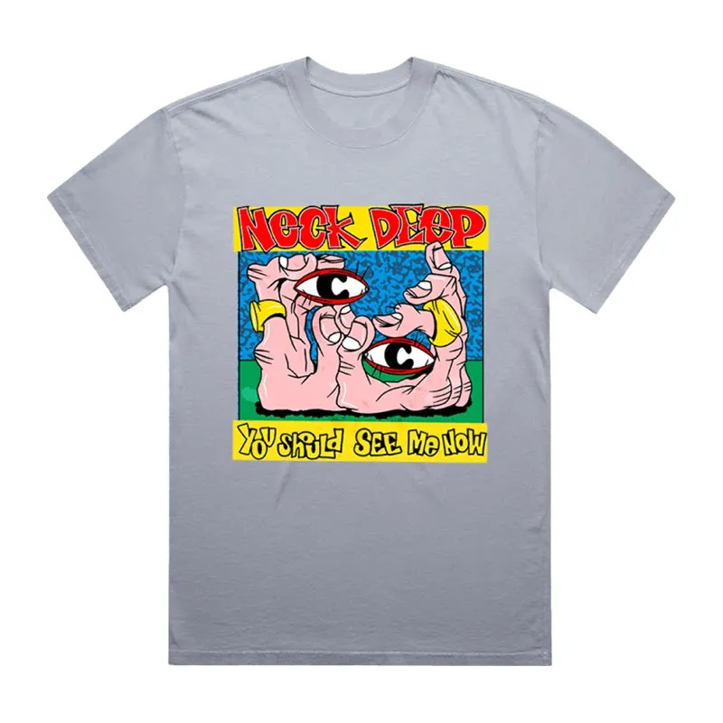Pop The British Pop-punk Band Neck Deep Is Deeply Involved in This Vintage-patterned American-style Short-sleeved T-shirt