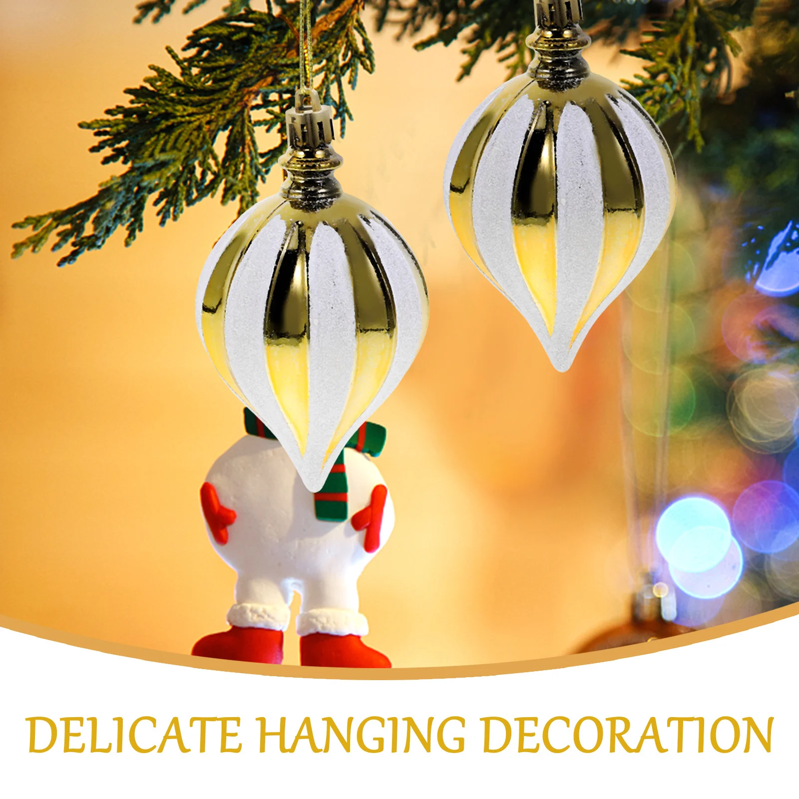 

6Pcs Xmas Tree Hanging Decors Christmas Ball Ornaments Lightweight Safe Material Delicate Shape Beautiful Color
