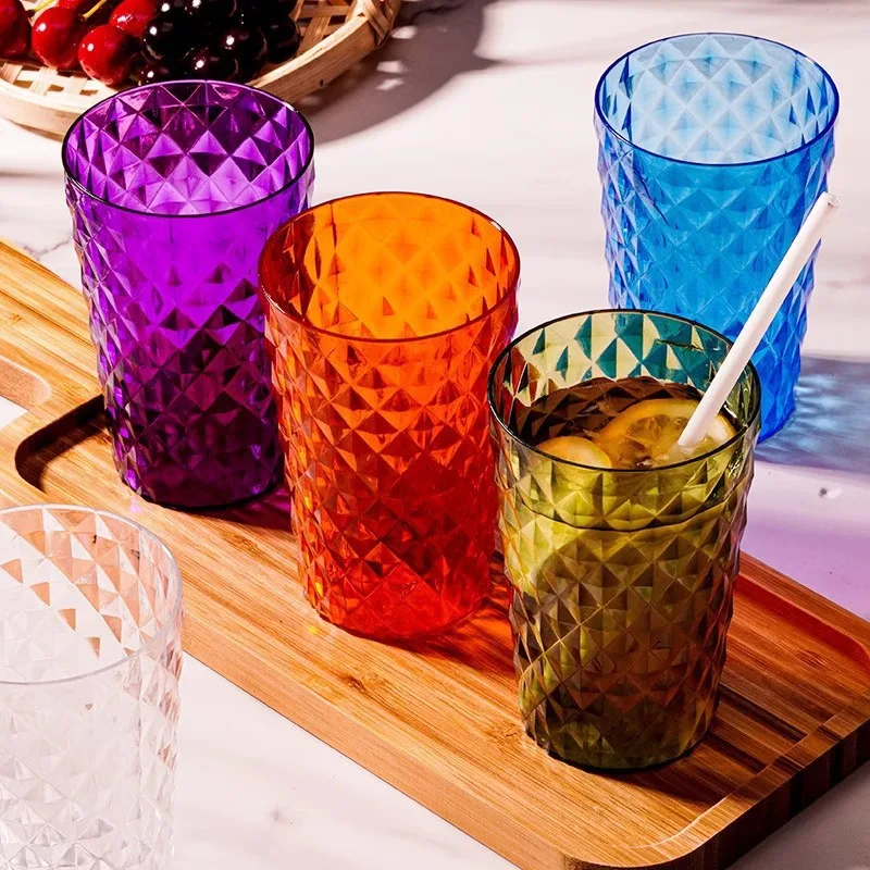 New Large Capacity Acrylic Drop-proof Cups Colorful Drinking Glasses Unbreakable Bar Juice Cup Coffee Tea Cup Toothbrush Cup