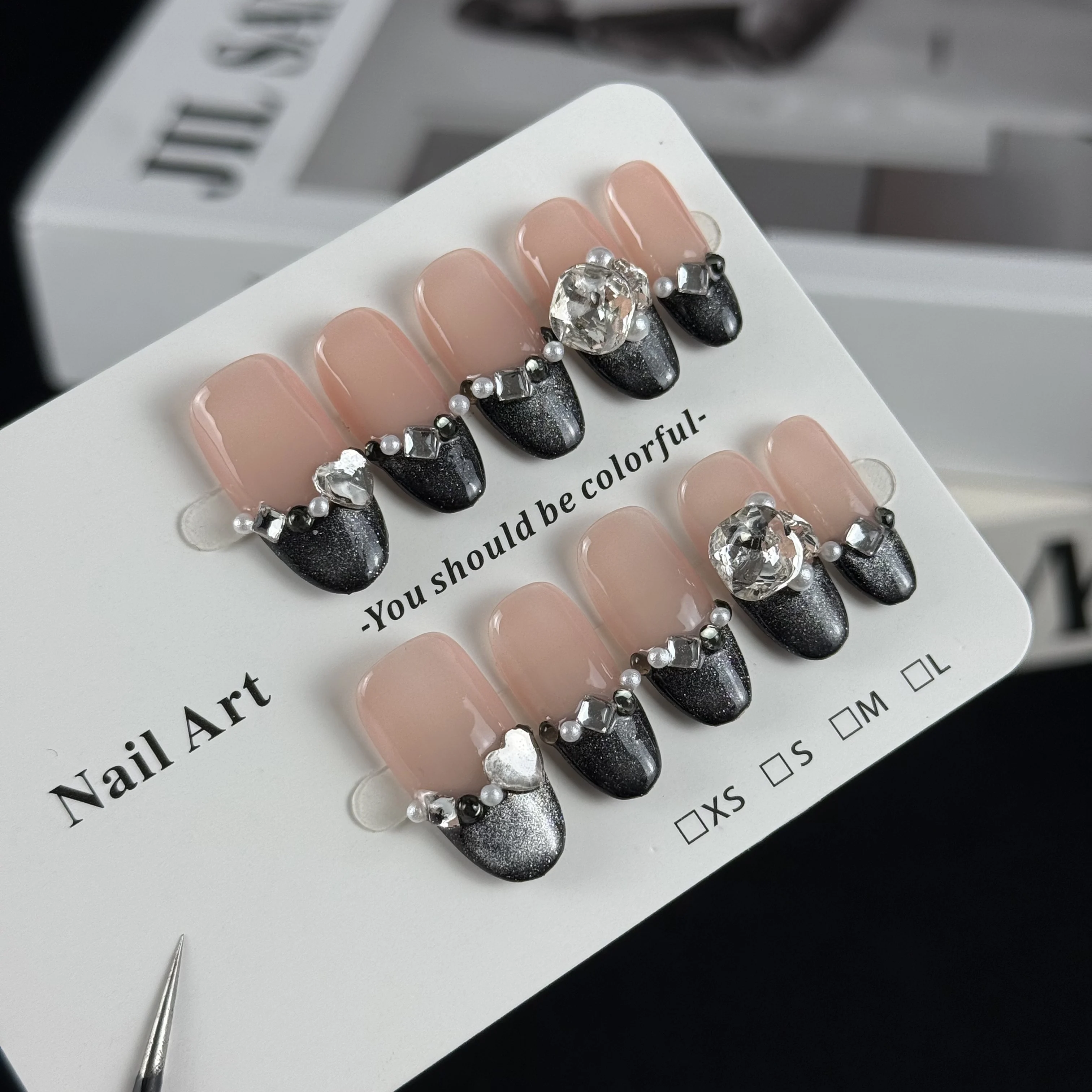 10pcs high-end Fashionable and sophisticated style, hand-painted three-dimensional large diamonds, dazzling contrasting color
