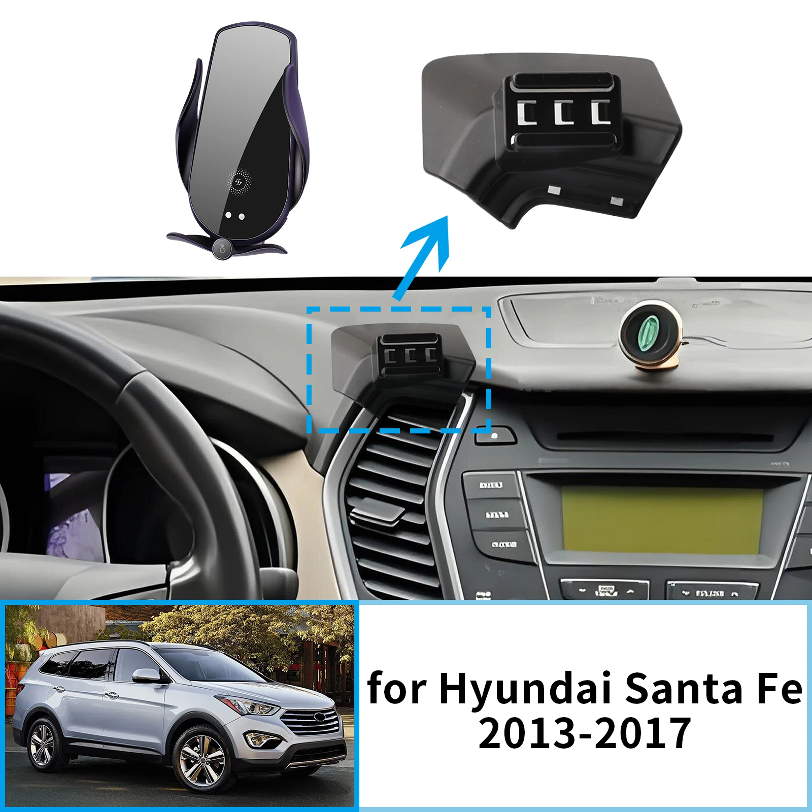 

Car Mobile Phone Holder for Hyundai Santa Fe Santafe 2013 2014 2015 2016 2017 Accessories GPS Bracket Navigation Stand Auto
