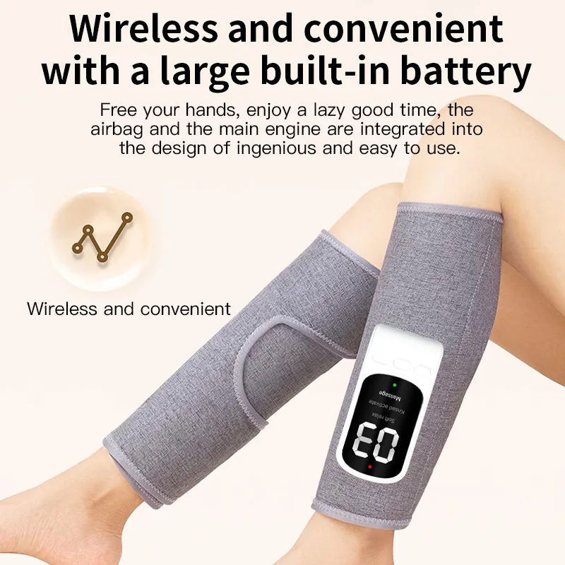 

Portable Leg Massager with Heat and Air-Compression - Rechargeable Electric for Home Use, Foot Relaxation Beauty Device