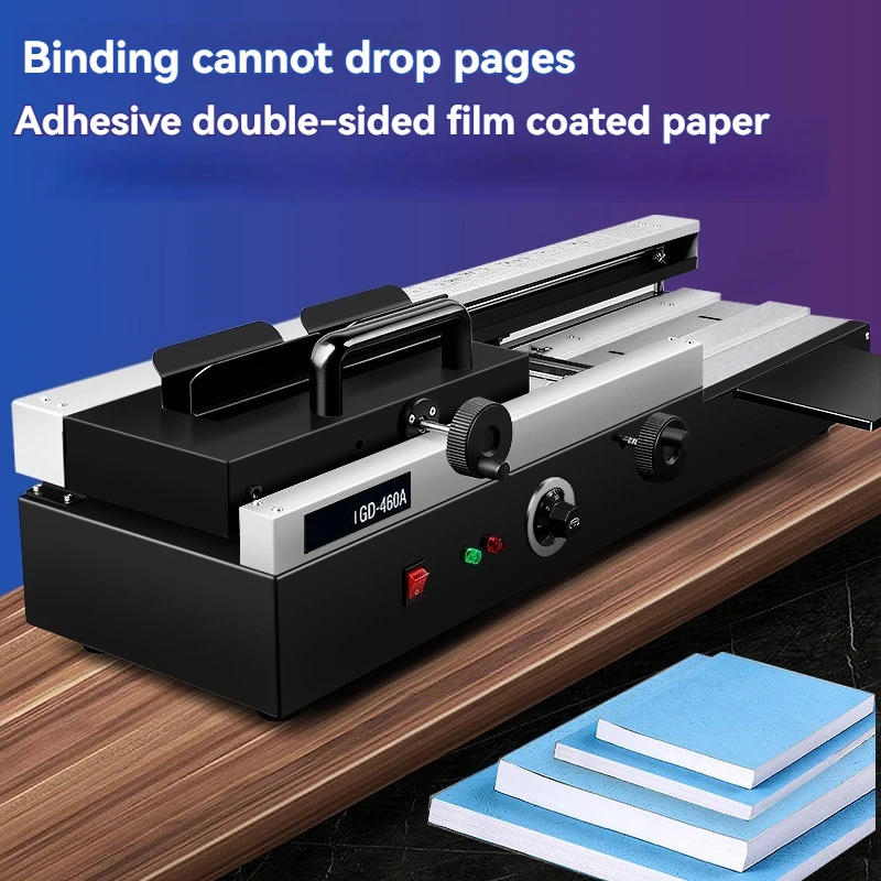 460A Glue Binding Machine Fully Automatic Desktop Hot Melt Adhesive Binding Machine Tender Book Document Binding Machine Office