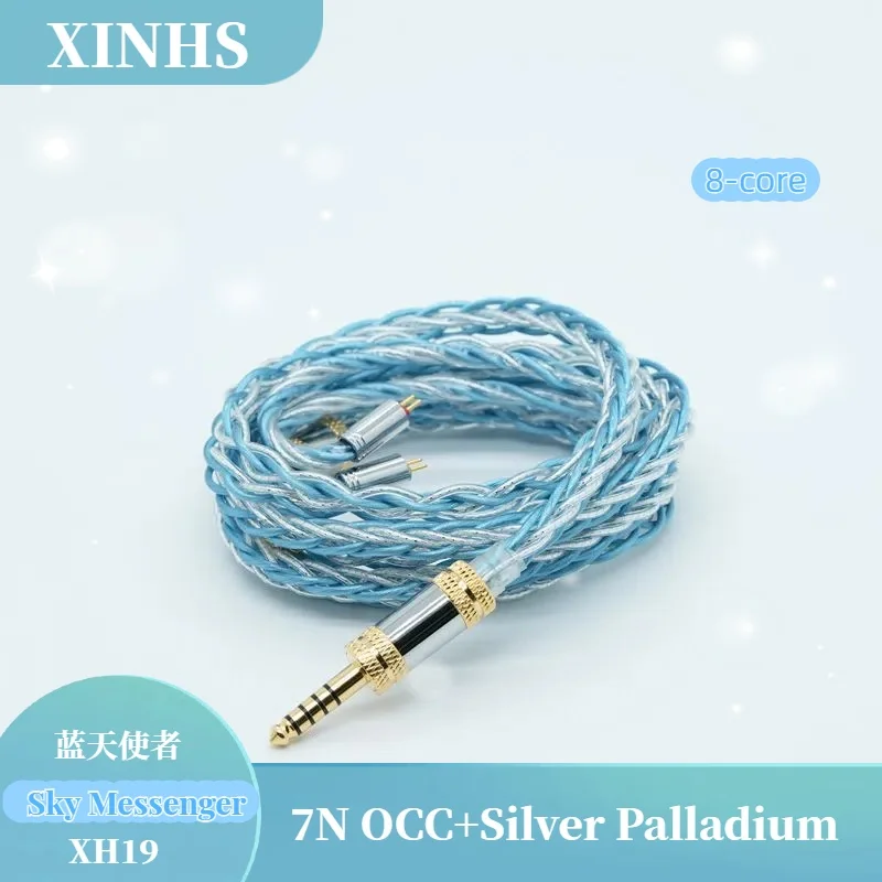 XINHS XH19 Sky Messenger 8-pole 7N Monocrystalline Copper + Silver Palladium HIFI Headphone Upgrade Cable   MMCX/IE900