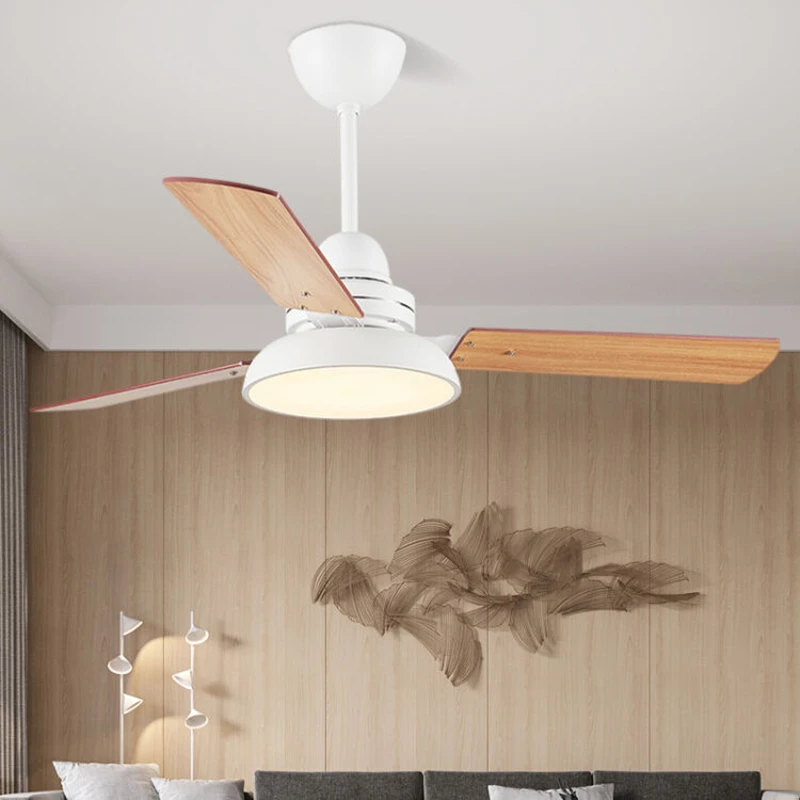 LED Wood Ceiling Fan Nordic Fan Light With Remote Control For Dining Room Parlor Restaurant Decor Modern 42 48 Inch Fans light