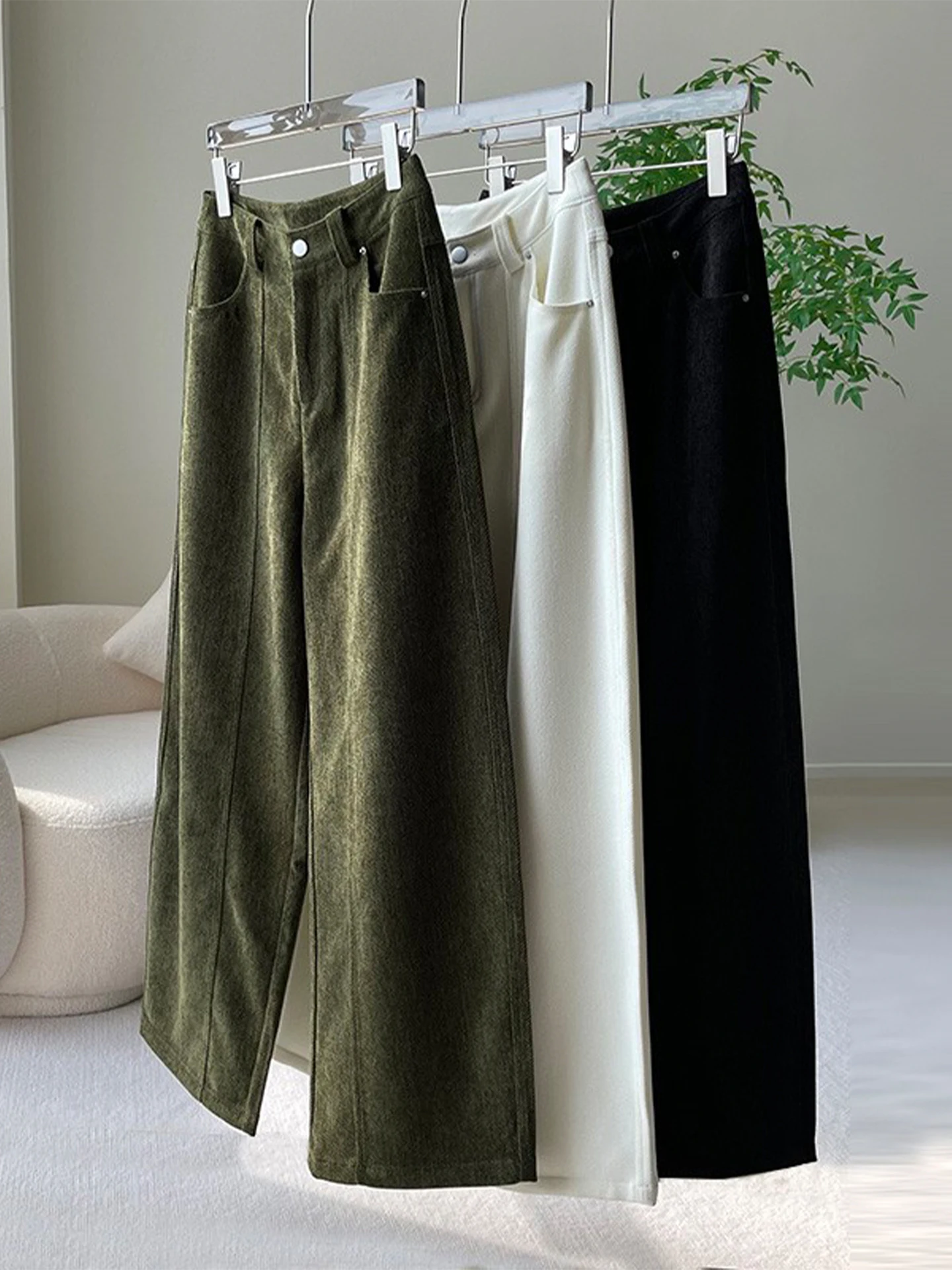 

High Waist Wide Leg Pants Women's Casual Loose Fit Autumn Winter New Style Slimming Versatile Straight Cut Trousers