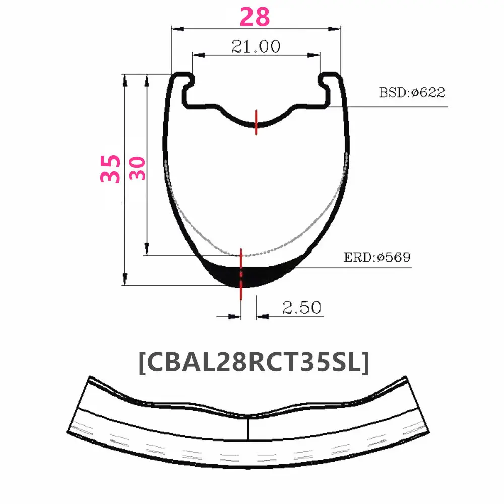 2024 Year Wave shaped Asymmetric super light carbon road rims 28mm wide 35mm 40mm 45mm 50mm 700c road carbon bicycle rims