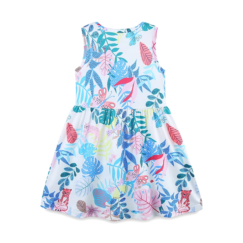 Little maven 2026 Summer New Baby Girls Dresses Cartoon Leaves Holiday Dresses Kids Clothes Party Dress Children's Clothing