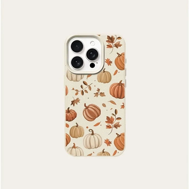 Herbst-Kürbis-Blätter Anti-Sturz-Schutzhülle für iPhone 18 Pro Max 17 Pro 16 Plus 15 14 13 12 11 17 17E XS X XR Cover – Detail 7