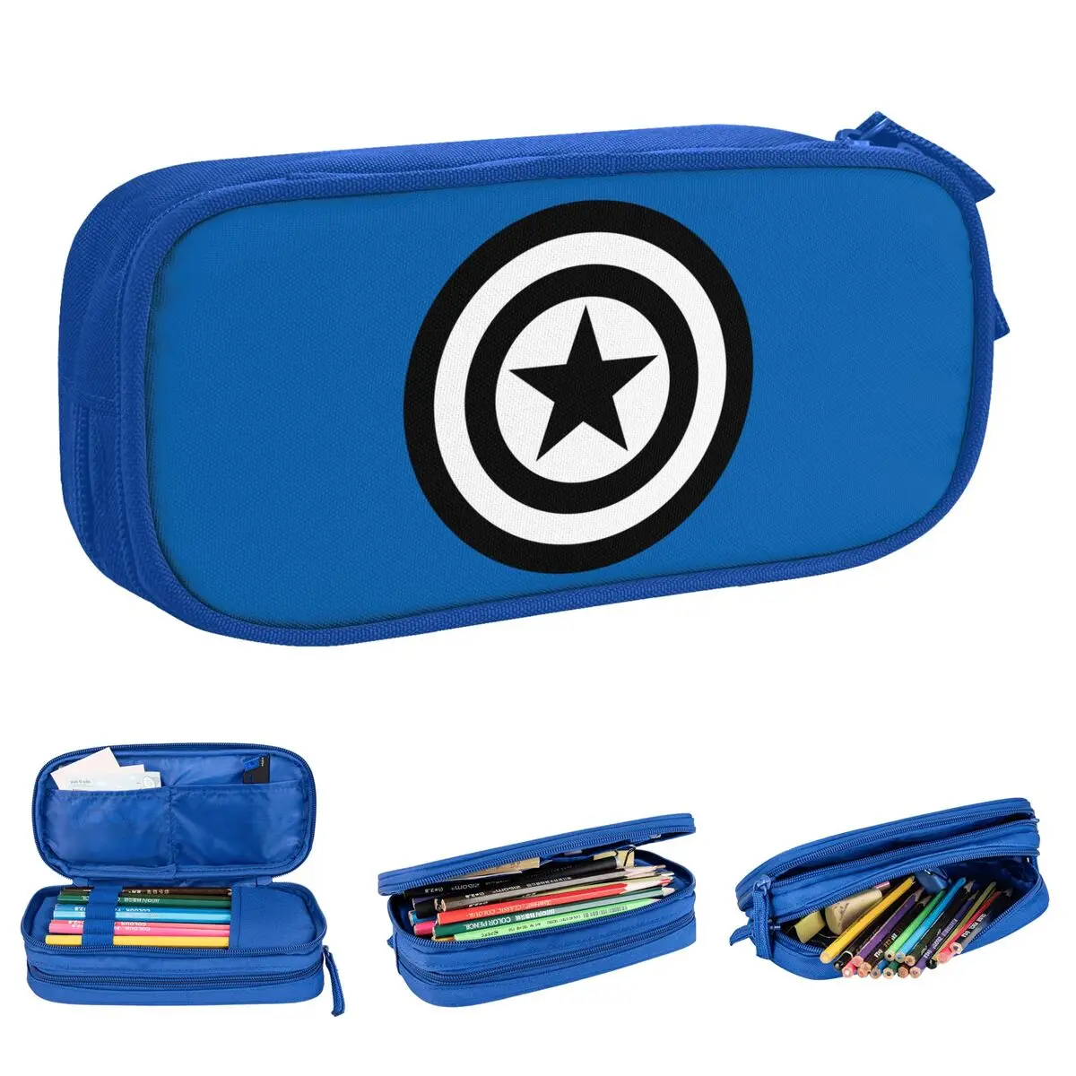 New Captain America Shield Pencil Case Pencil Pouch Pen Box for Student Big Capacity Bags Students School Gifts Accessories