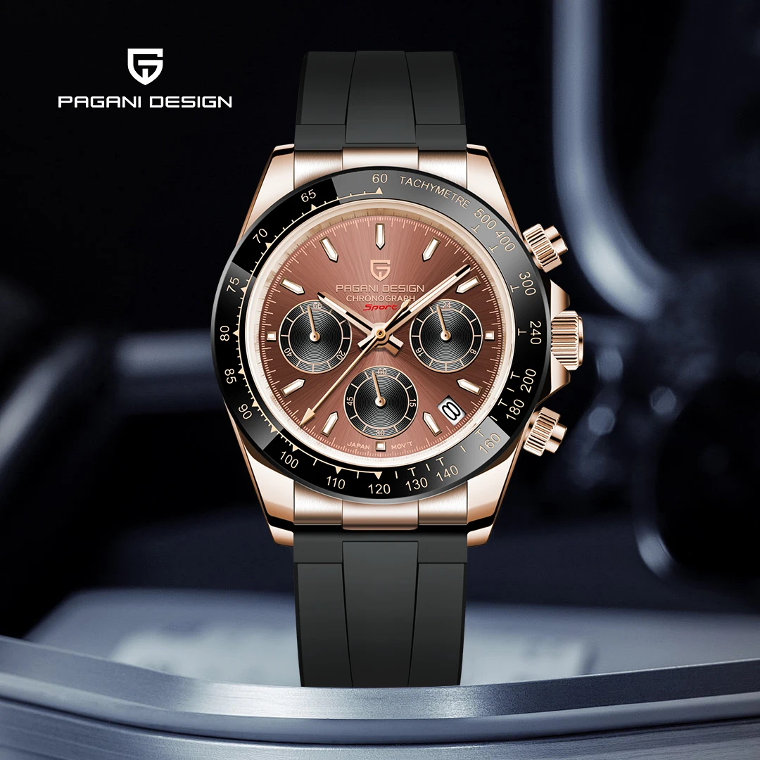 

Новые часы PAGANI DESIGN для мужчин, кварцевые, кофейно-золотые, роскошные, автоматические, с датой, водонепроницаемые, спортивные, хронограф, мужские часы.