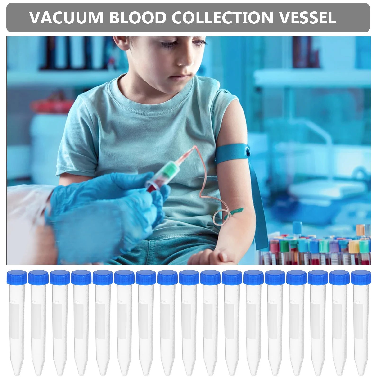 

50pcs Urine Sediment Test Tube Clear Graduated Collection Tubes Transparent Screw Cap For Accurate Measurement Lab Use Teaching