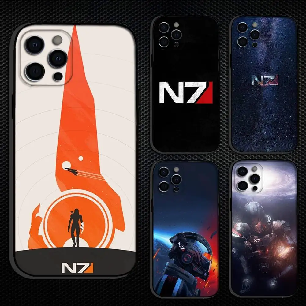 

N-N7 M-Mass E-Effect Game Phone Case For iPhone 16,15,14,13,12,11 Plus,Pro Max, Others Soft Black Cover