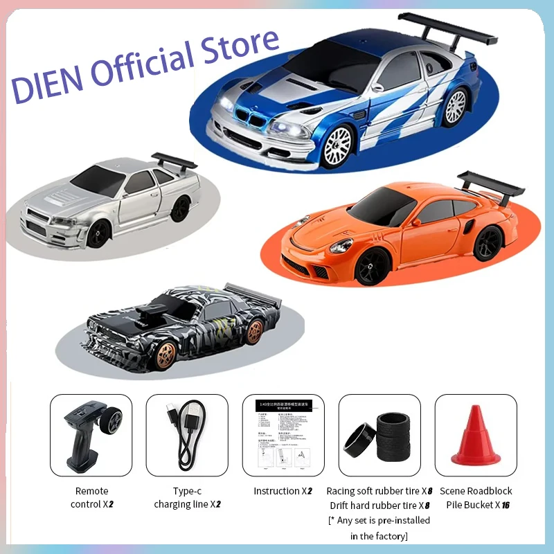 2.4G RC Mini Toys 1/43 RC Racing Car 4WD Fully Proportional RTR with Gyro Radio Control Drifting Cars High Speed Model Gifts