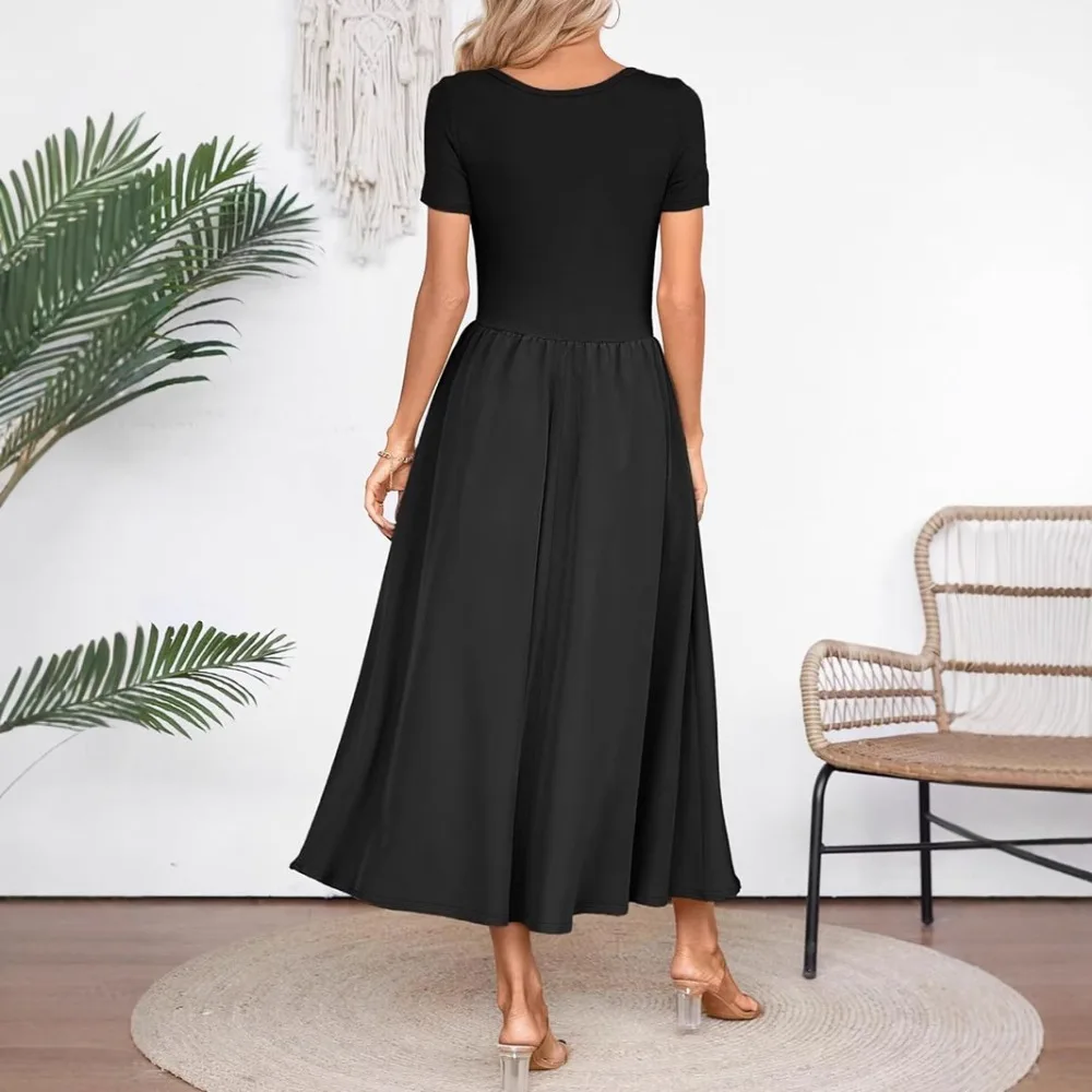 2025 Summer Temperament French Long Black A-line Women Dress
